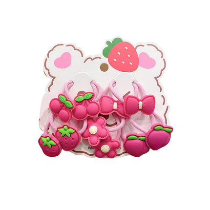 Cute hair bands with cartoon bear and strawberries design