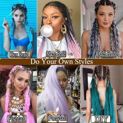 Coloured Jumbo Braiding Hair Extensions Braids Twist Hight Temperature Kanekalon - Aimall