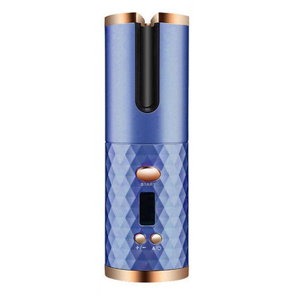 Lcd Cordless Auto Rotating Hair Curler Hair Waver Curling Iron Wireless Ceramic - Aimall