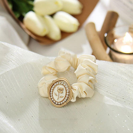 Flower Retro Korean Style Hair Rope Elastic Hair Bands Large Intestine Hair Ring