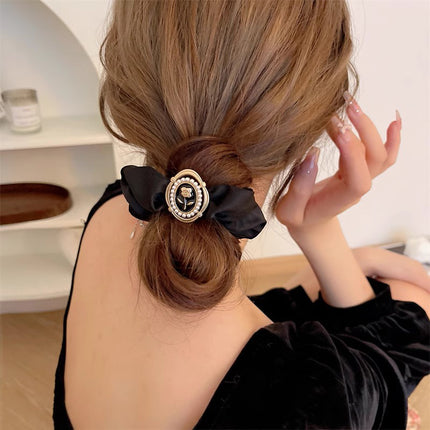 Flower Retro Korean Style Hair Rope Elastic Hair Bands Large Intestine Hair Ring