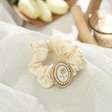 Flower Retro Korean Style Hair Rope Elastic Hair Bands Large Intestine Hair Ring