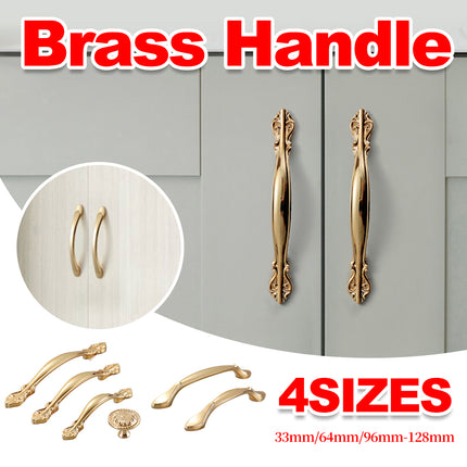 Light Luxury Wardrobe Handle Pure Copper European And American Brass Drawer Door Handle