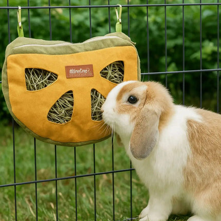 Hanging Hay Feeder Bag Washable Anti-Waste for Bunny Hamster Small Pet Cage Use