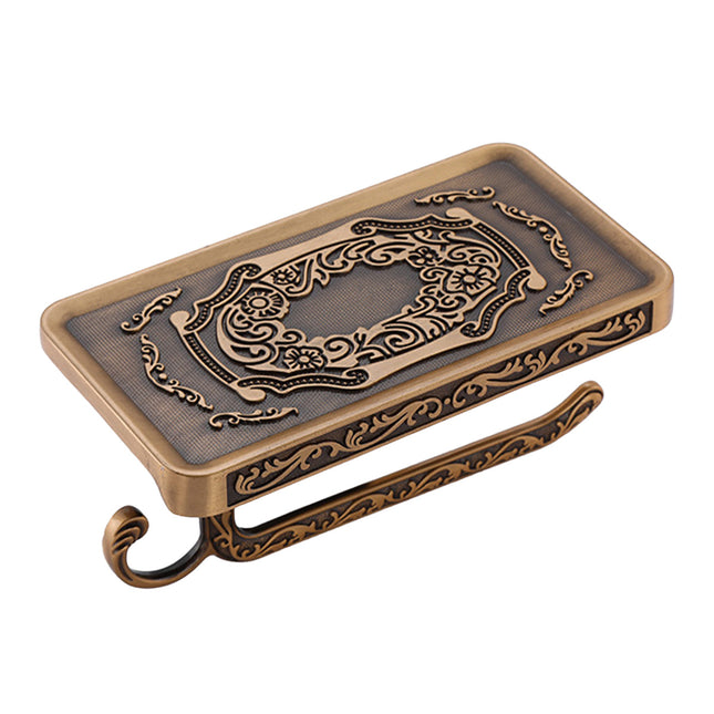 Aluminum Wall Mounted Bathroom Toilet Paper Holder Rack Phone Towel Tissue Roll