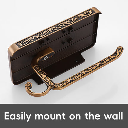 Aluminum Wall Mounted Bathroom Toilet Paper Holder Rack Phone Towel Tissue Roll