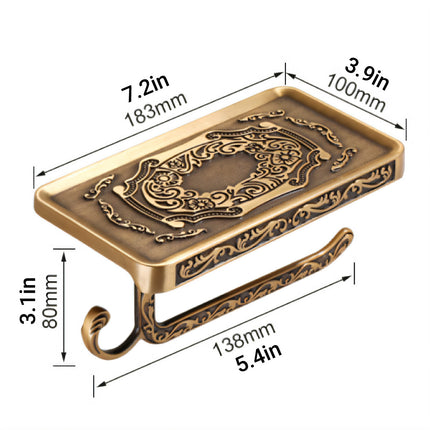 Aluminum Wall Mounted Bathroom Toilet Paper Holder Rack Phone Towel Tissue Roll