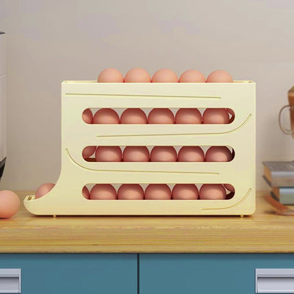 Automatic Scrolling Egg Holder 2/4-Tier Storage Box Container for Refrigerator