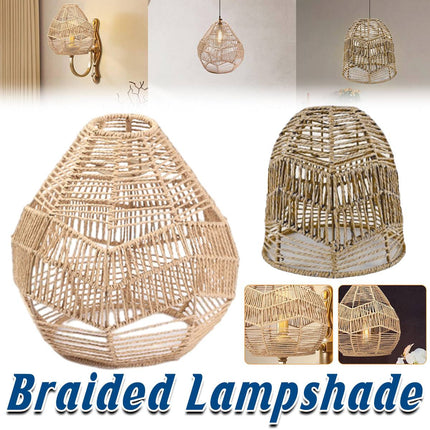 Chinese Style Imitation Rattan Lampshade DIY Weaving Lamp for Home Decor