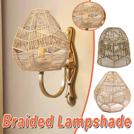 Chinese Style Imitation Rattan Lampshade DIY Weaving Lamp for Home Decor