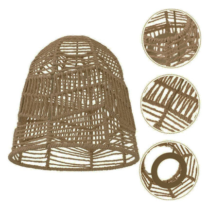 Chinese Style Imitation Rattan Lampshade DIY Weaving Lamp for Home Decor