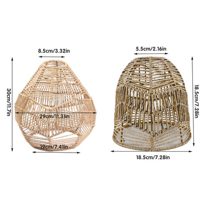 Chinese Style Imitation Rattan Lampshade DIY Weaving Lamp for Home Decor