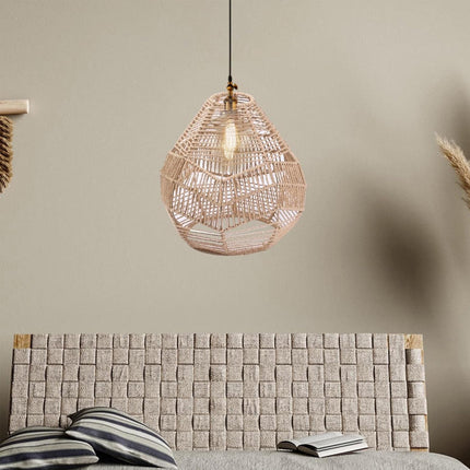 Chinese Style Imitation Rattan Lampshade DIY Weaving Lamp for Home Decor