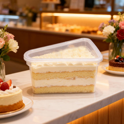 50PCS Triangular Cake Packaging Boxes Clear Food-Grade for Birthday Party Use