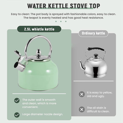 Stainless Steel Kettle 2.5L Household Water Boiler  Tea Pot Durable