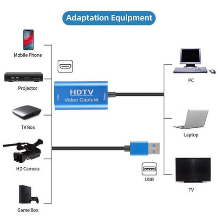 HDMI to USB3.0 Video Capture Card 4K/1080P 60fps HD Recorder Game Live Streaming - Aimall