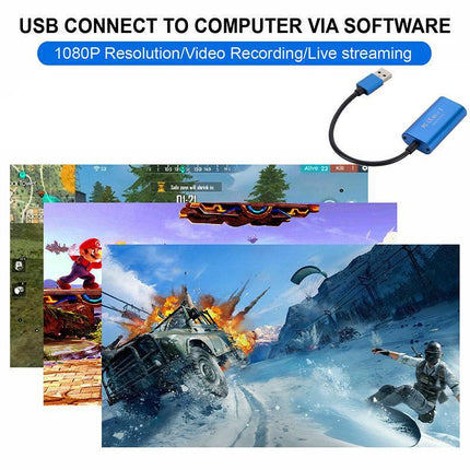 HDMI to USB3.0 Video Capture Card 4K/1080P 60fps HD Recorder Game Live Streaming - Aimall