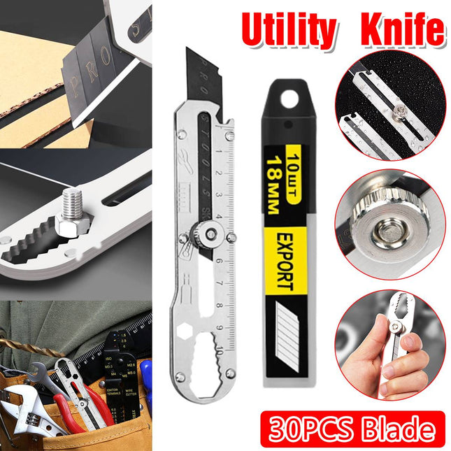 1 Set Multifunctional Stainless Steel Utility Knife Wallpaper Edge Cutting Tool