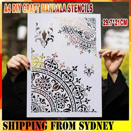 A4 DIY Craft Mandala Stencils Template For Walls Painting Scrapbooking Stamping - Aimall