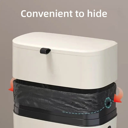 Wall Mounted Hanging Waste Bin with Lid Household Cabinet Trash Can Cream White