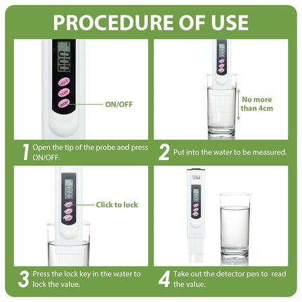 TDS Water Quality Test Pen for Fish Tank Tap Water Drinking Water Detector Tool