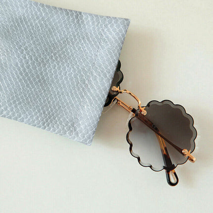 Mouth Snapped Sunglasses Eyeglass Glasses Case Soft Pouch Bag Pocket Spectacle