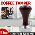 51mm Coffee Tamper Aluminum Alloy Base Wooden Handle for Espresso Machine