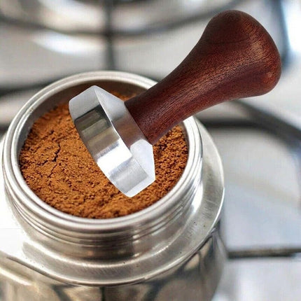 51mm Coffee Tamper Aluminum Alloy Base Wooden Handle for Espresso Machine
