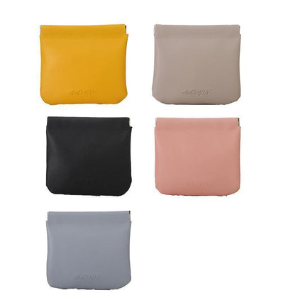 Pocket Cosmetic Bag Leather Storage Portable self-Closing Water-Resistant - Aimall