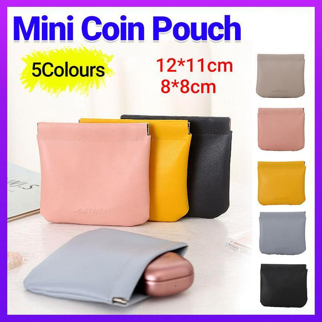 Pocket Cosmetic Bag Leather Storage Portable self-Closing Water-Resistant - Aimall