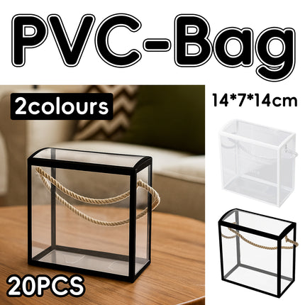 20PCS PVC Fully Transparent Handheld Gift Bags Clear Birthday Christmas Presents