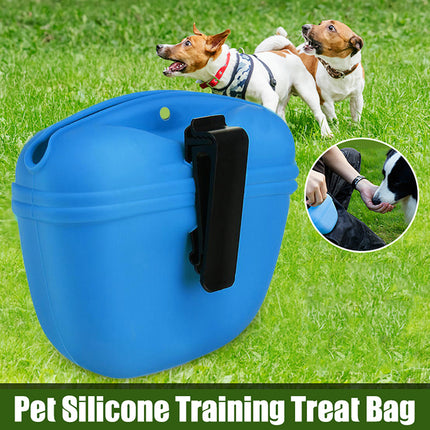 Dog Training Treat Bag Silicone Pet Pouch with Clip Waist Belt Snack Holder