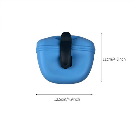 Dog Training Treat Bag Silicone Pet Pouch with Clip Waist Belt Snack Holder