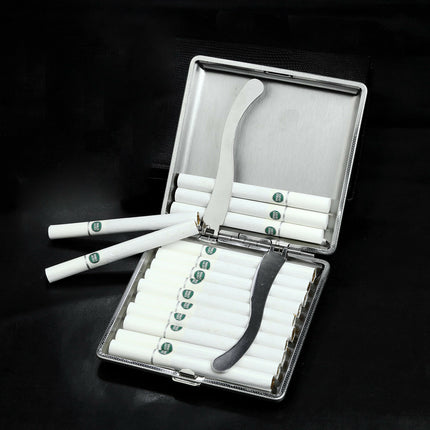 Stainless Steel+Pu Cigar Cigarette Tobacco Case Pocket Pouch Holder Box Au Stock