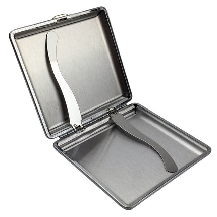 Stainless Steel+Pu Cigar Cigarette Tobacco Case Pocket Pouch Holder Box Au Stock