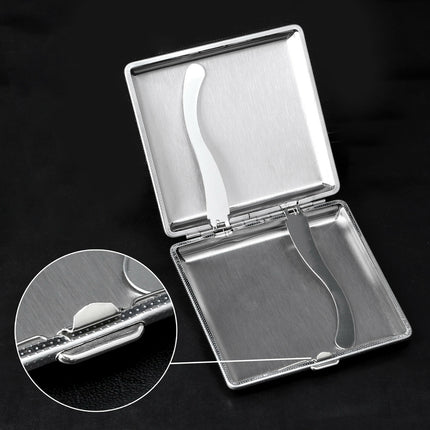 Stainless Steel+Pu Cigar Cigarette Tobacco Case Pocket Pouch Holder Box Au Stock