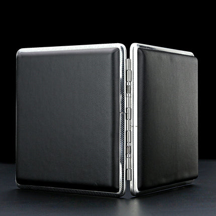 Stainless Steel+Pu Cigar Cigarette Tobacco Case Pocket Pouch Holder Box Au Stock