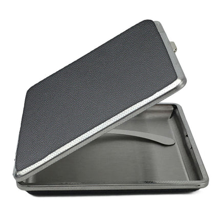 Stainless Steel+Pu Cigar Cigarette Tobacco Case Pocket Pouch Holder Box Au Stock