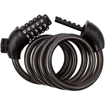 5 Digit Combination Bike Cable Lock 1.2m x 12mm with Mount Bracket