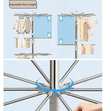 Folding Drying Rack Floor Stand Multi Functional Clothes Laundry Hanger Indoor
