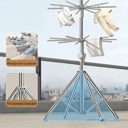 Folding Drying Rack Floor Stand Multi Functional Clothes Laundry Hanger Indoor