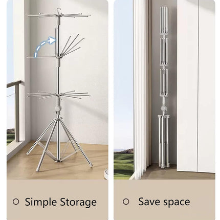 Folding Drying Rack Floor Stand Multi Functional Clothes Laundry Hanger Indoor