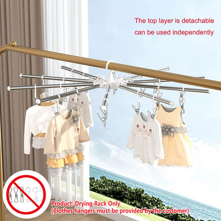 Folding Drying Rack Floor Stand Multi Functional Clothes Laundry Hanger Indoor