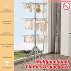 Folding Drying Rack Floor Stand Multi Functional Clothes Laundry Hanger Indoor