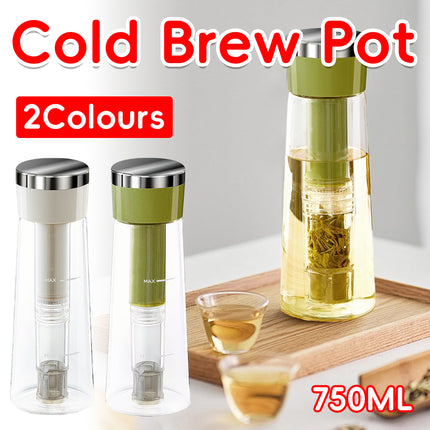 750ml Stainless Steel Filter Cold Brew Coffee Pot Leakproof Design Iced Drinks