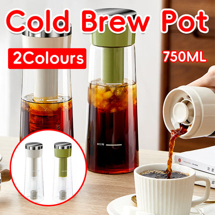750ml Stainless Steel Filter Cold Brew Coffee Pot Leakproof Design Iced Drinks