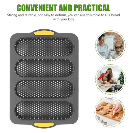 Four-hole Oval Bread Mold Rectangle Non-stick Toast Bread Baking Mold Loaf Pan