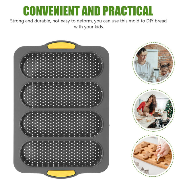 Four-hole Oval Bread Mold Rectangle Non-stick Toast Bread Baking Mold Loaf Pan