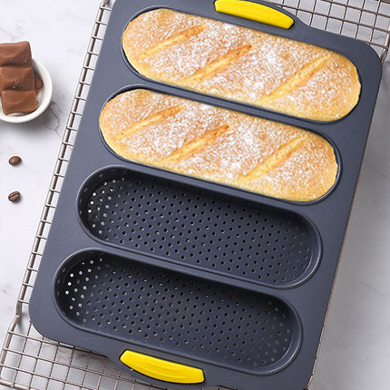 Four-hole Oval Bread Mold Rectangle Non-stick Toast Bread Baking Mold Loaf Pan