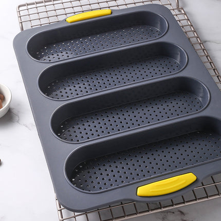 Four-hole Oval Bread Mold Rectangle Non-stick Toast Bread Baking Mold Loaf Pan